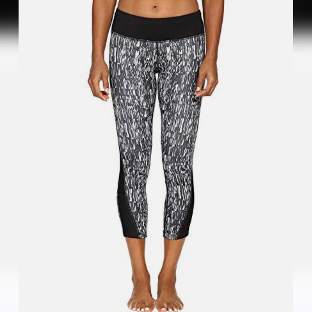 Nwot Nike Womens Xs Dri Fit Graphic Running Tights Black Gray 2885-Bi